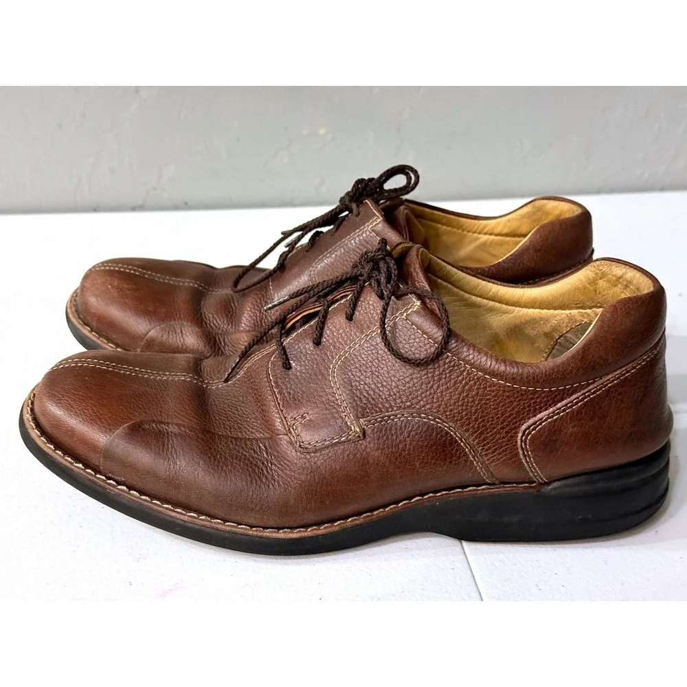 Johnson & Murphy Shuler Bicycle Brown Skeepskin Leather Dress Shoe Men's US 9.5